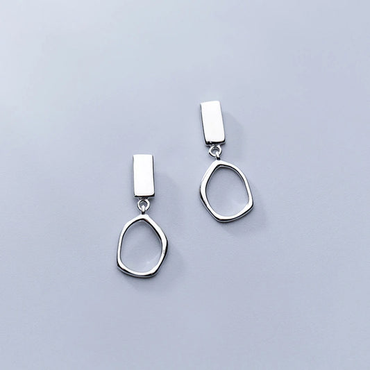 Irregular Oval Geometric Dangle Earrings