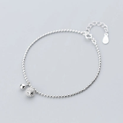 Sterling Silver Bell Shape CZ Chain Bracelet