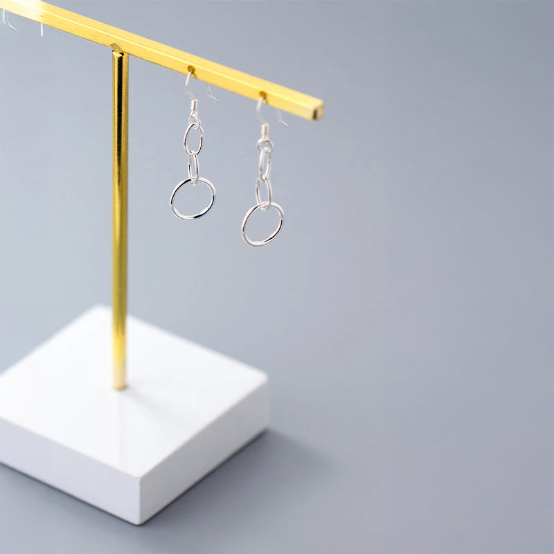 925 sterling silver drop earring showing fine sway and light