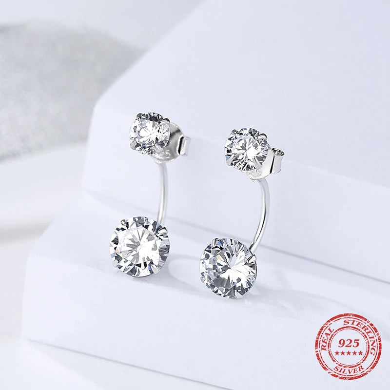 Sterling Silver Cubic Zirconia Ear Jacket Earrings