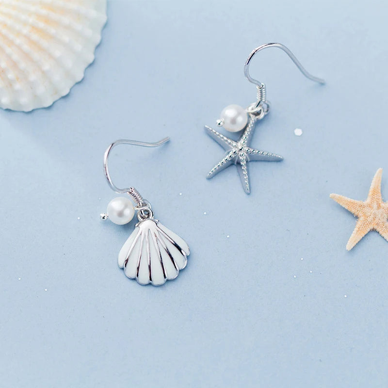 Starfish earrings crafted in 925 sterling silver for a coastal ear rings look
