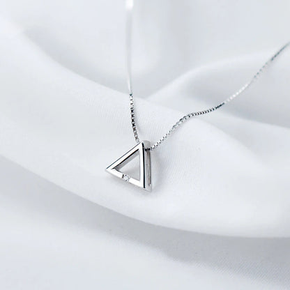 Sterling Silver Mini Triangle Pendant Necklace