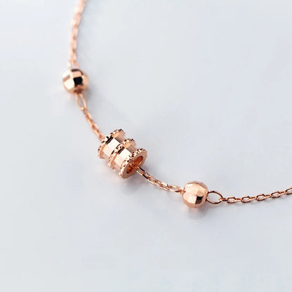 Sterling Silver and Rose Gold Bead Bracelet