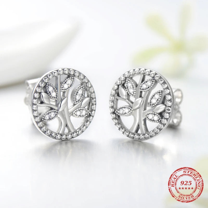 Vintage Tree of Life Stud Earrings