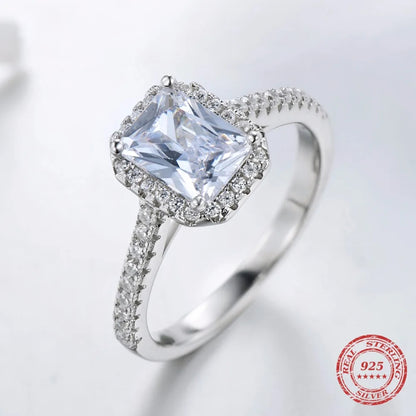 Solid 925 Silver Vintage Ring – AAAAA Zircon, Wedding & Engagement