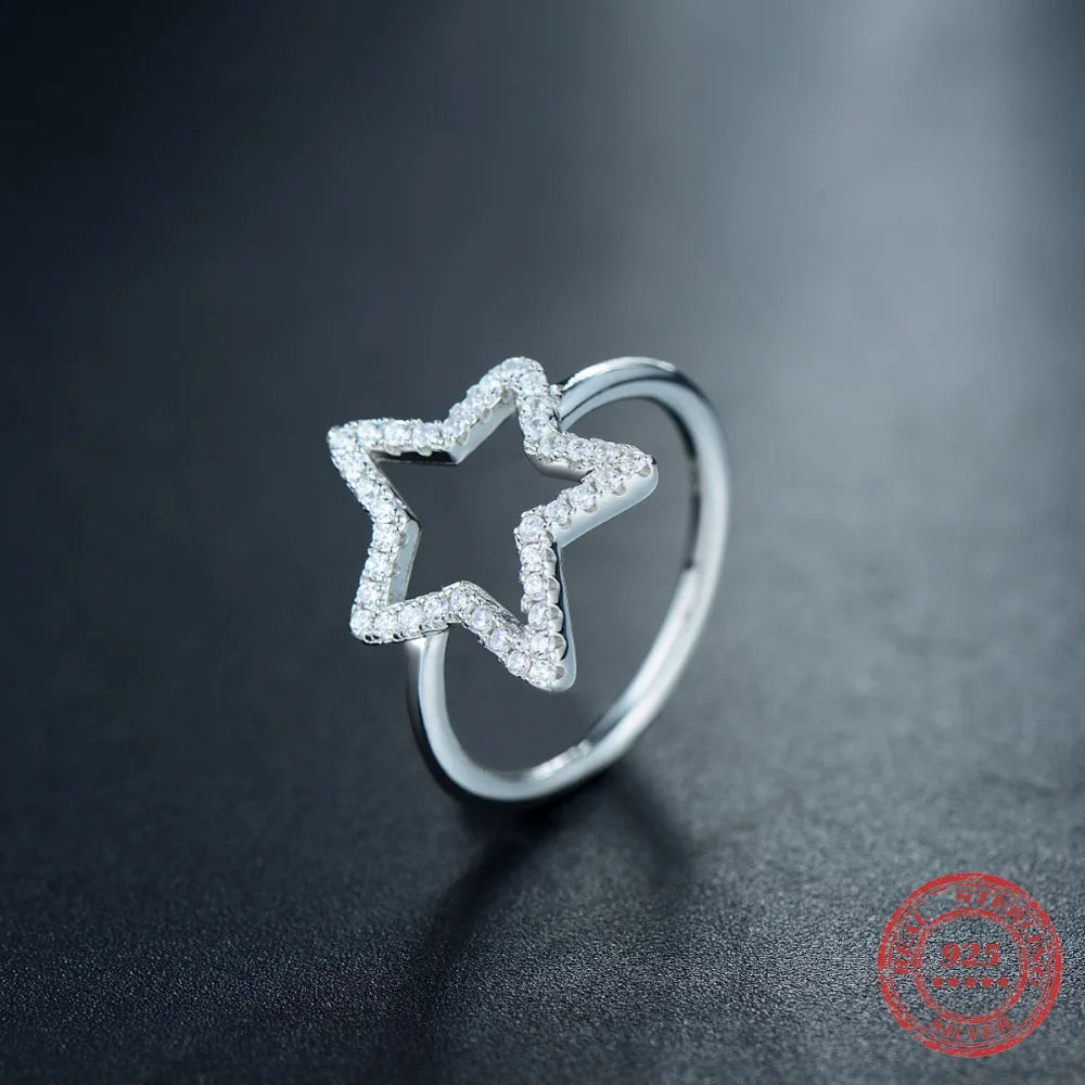 Starlight Sparkle Sterling Silver CZ Ring