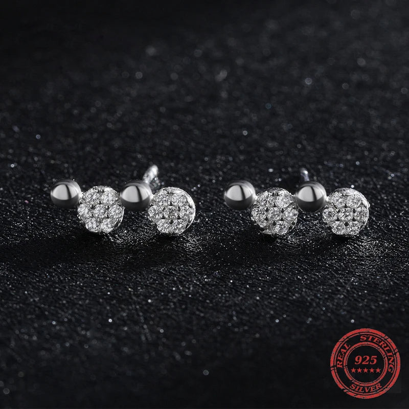 Stud earrings crafted in sterling silver with refined cz clarity