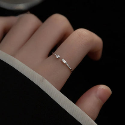 Adjustable Thin Gold CZ Wedding Ring