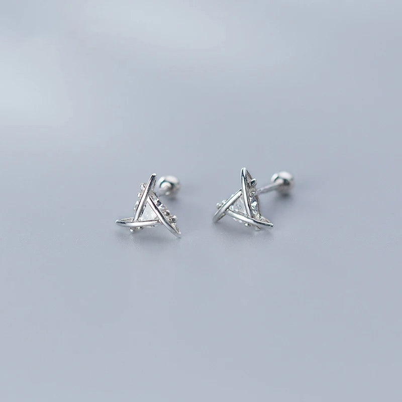 Stud earrings in sterling silver styled for ear rings elegance
