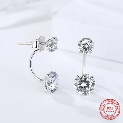 Sterling Silver Cubic Zirconia Ear Jacket Earrings