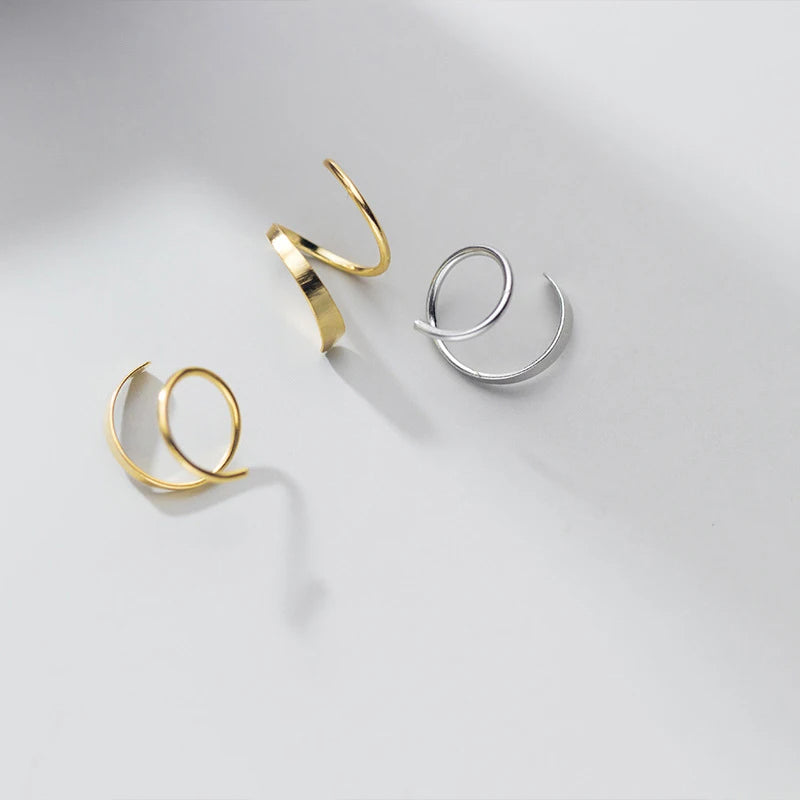 Geometric Wave Shape Stud Earrings