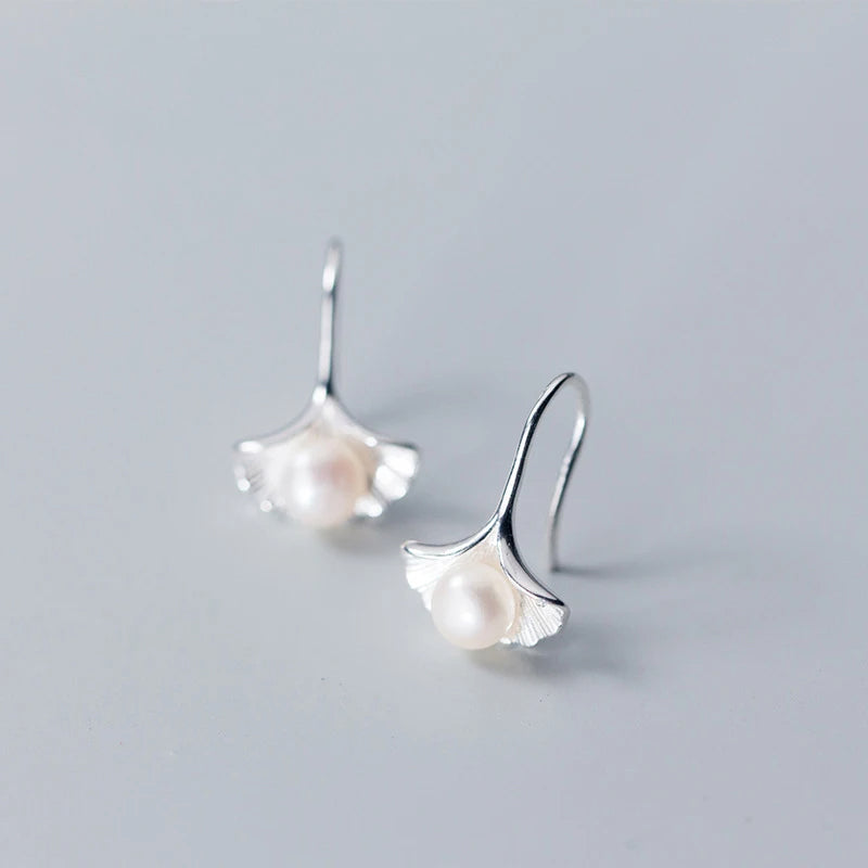 Elegant Shell Pearl Drop Earrings