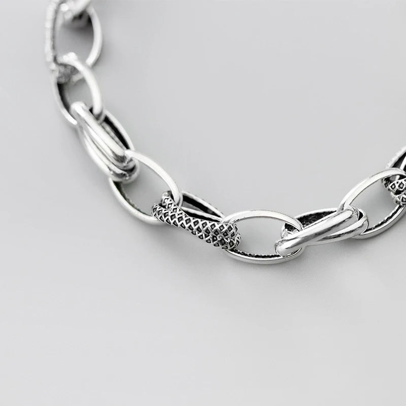 Sterling Silver Vintage Interlock Bracelet