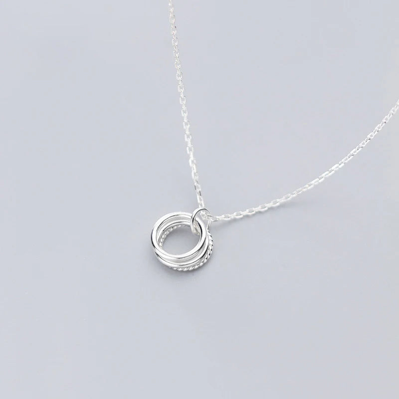 Three-Layer Round Circle Pendant Necklace