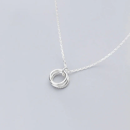 Three-Layer Round Circle Pendant Necklace