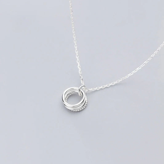 Three-Layer Round Circle Pendant Necklace