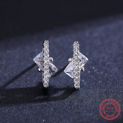 Irregular Geometric CZ Stud Earrings