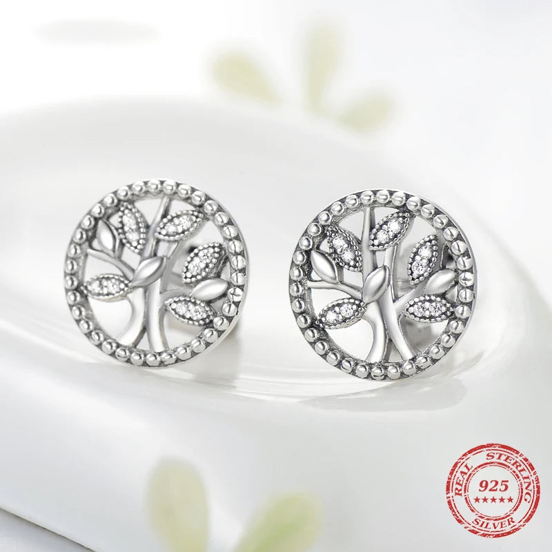 Vintage Tree of Life Stud Earrings