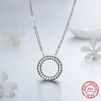 Sterling Silver Sparkling CZ Circle Jewelry Set