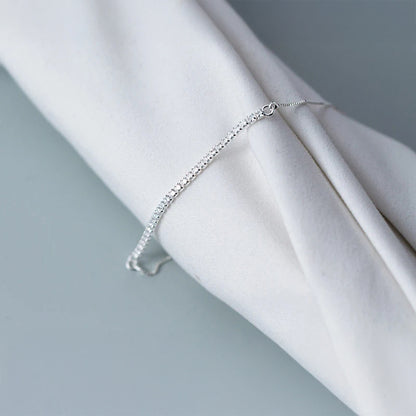 Sterling Silver Shining CZ Geometric Bracelet