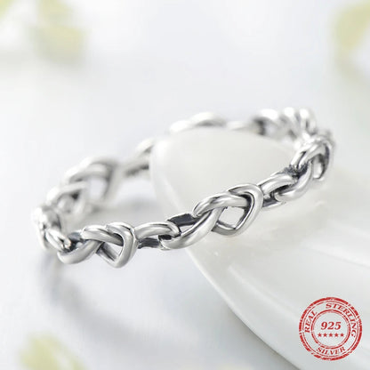 925 Sterling Silver Irregular Heart Stackable Ring