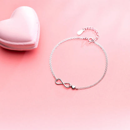 Sterling Silver Infinite Love Chain Bracelet