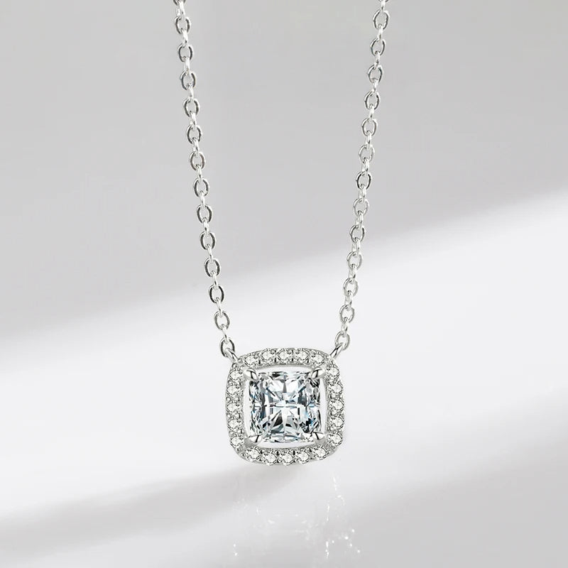 Exquisite Square Zirconia Pendant Necklace