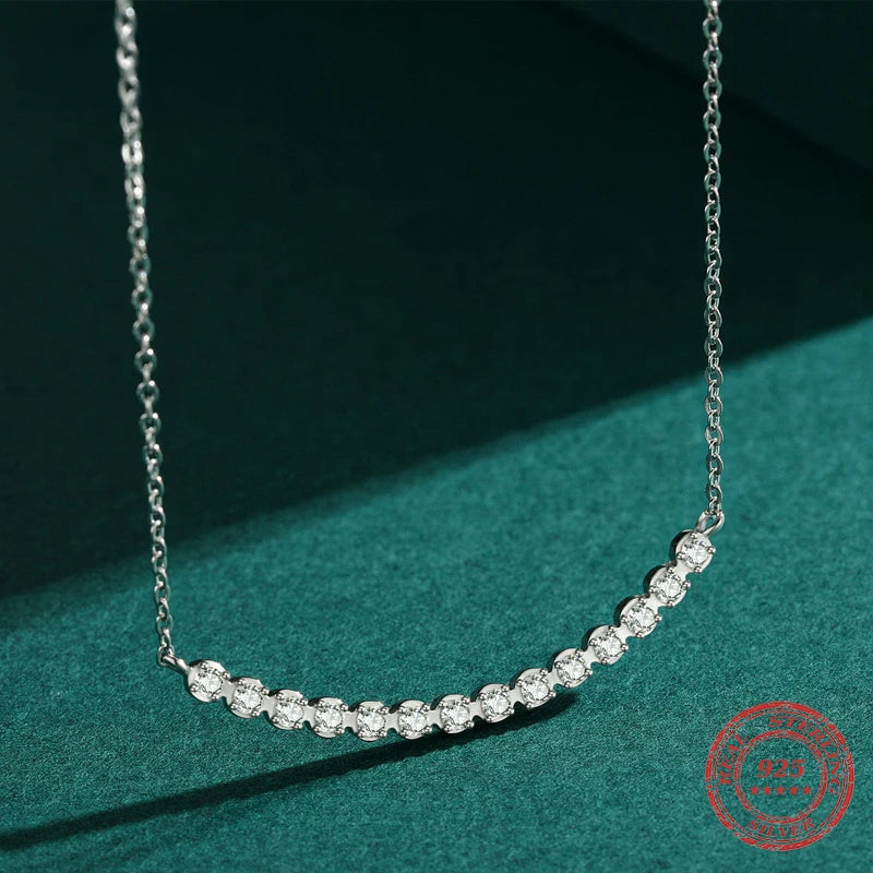 Sterling Silver Dazzling Zirconia Pendant Necklace