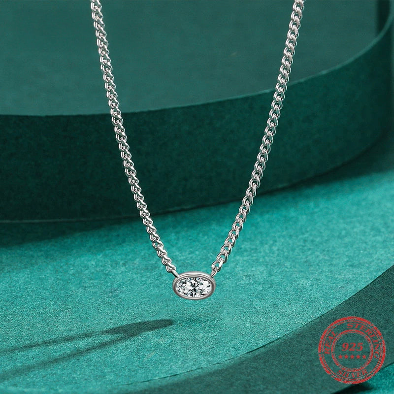 Sterling Silver Clear CZ Cuba Pendant Necklace