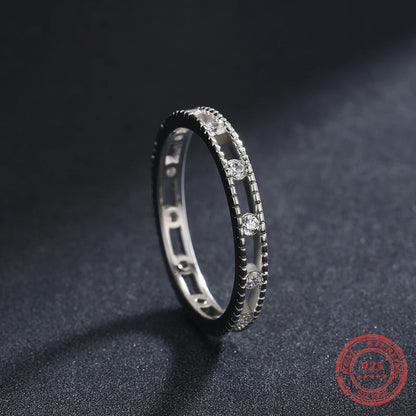 Eternal Line Sterling Silver CZ Stacking Ring