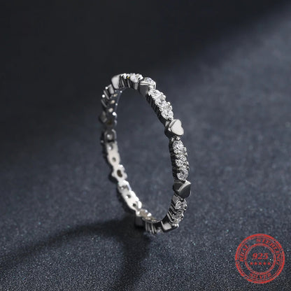 925 Sterling Silver Heart Stackable Ring