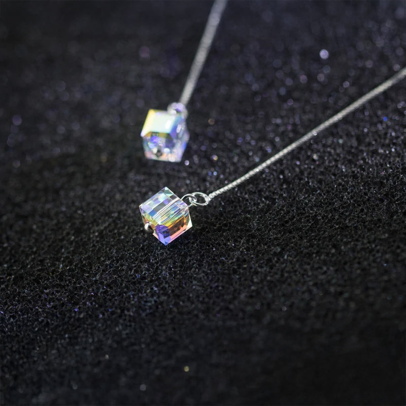 Colorful Crystal Square Drop Earrings