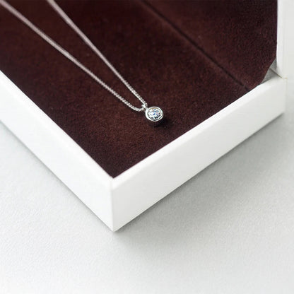 925 Sterling Silver Round CZ Pendant Necklace