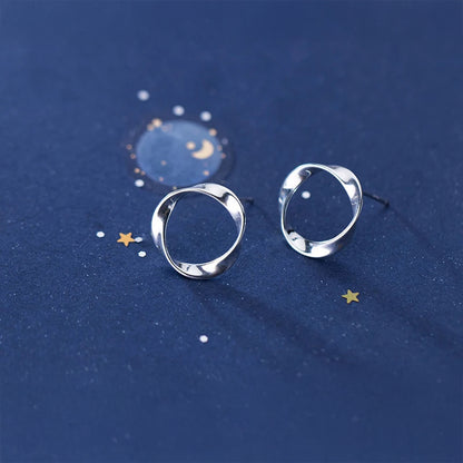 Minimalist Round Push-Back Stud Earrings