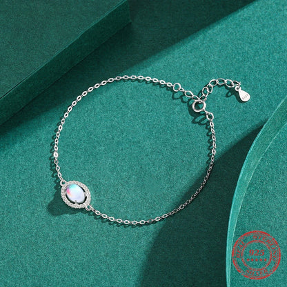 925 Sterling Silver Elegant Moonstone Bracelet