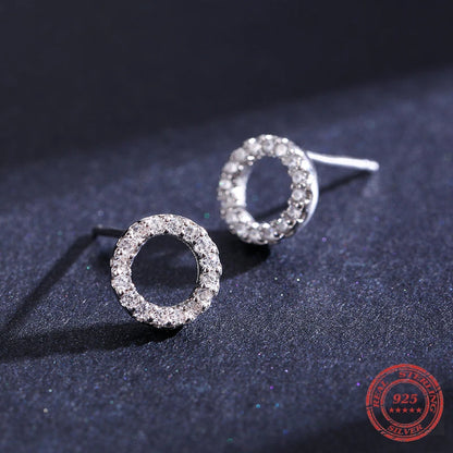 Sterling Silver Round Stud Earrings