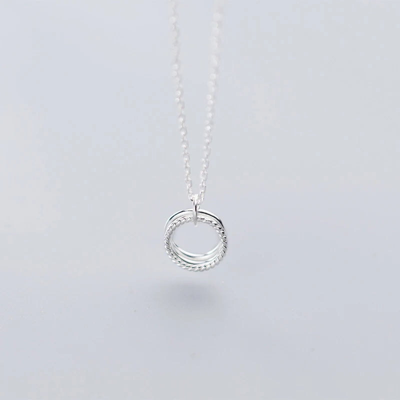 Three-Layer Round Circle Pendant Necklace