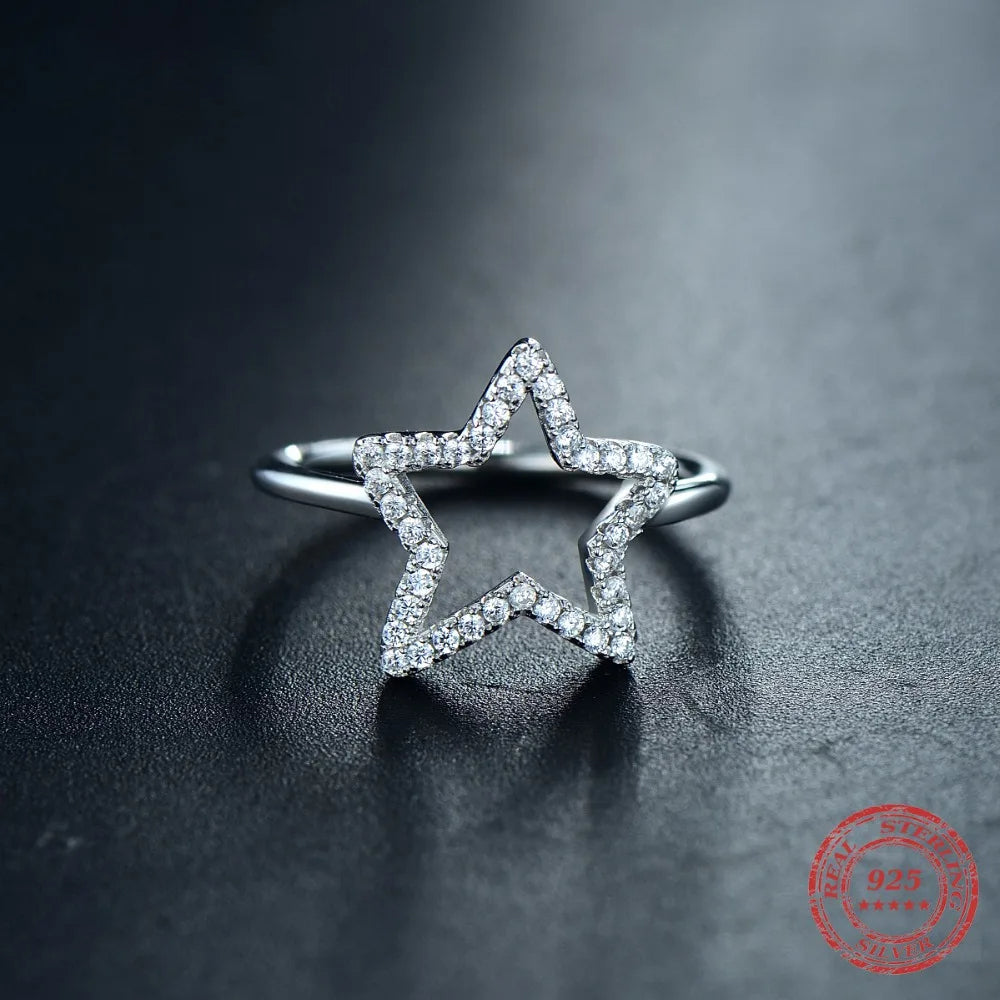 Starlight Sparkle Sterling Silver CZ Ring