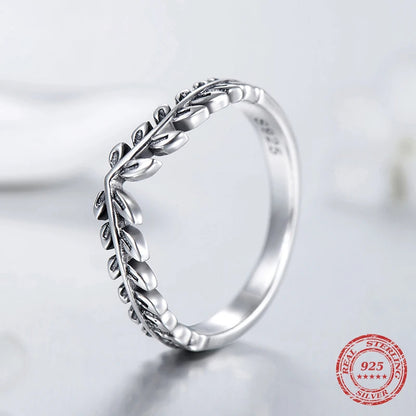 Lucky Leaf Vintage Sterling Silver Stackable Ring