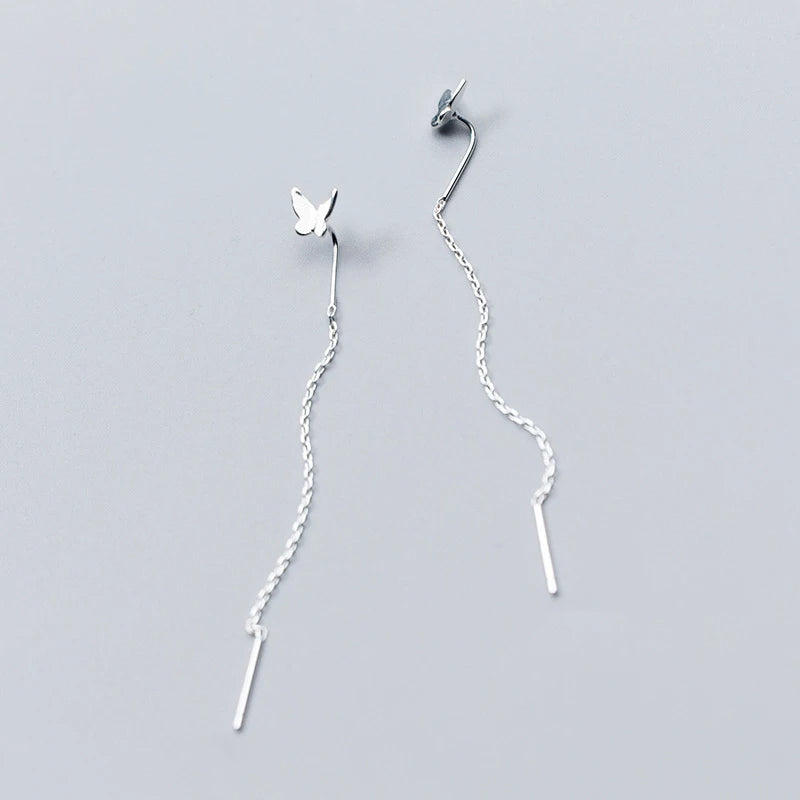 Cute earrings with butterfly motif crafted in sterling silver