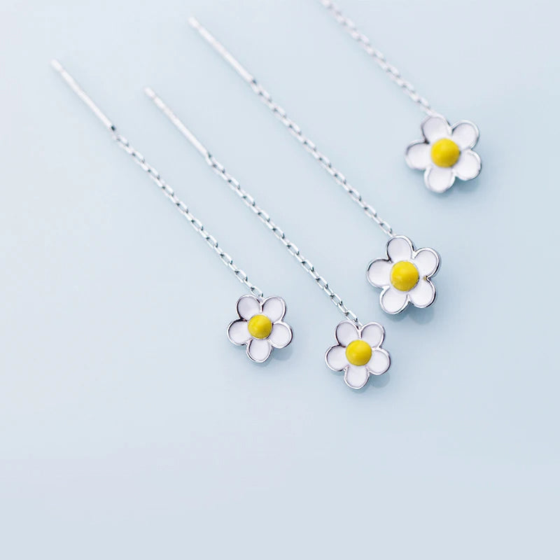 925 sterling silver drop earrings highlighting a Frangipani Tassel motif