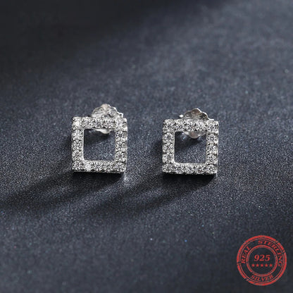 Square CZ Sparkling Stud Earrings