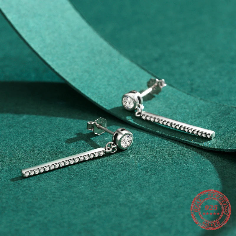 925 silver dangle earrings offering elegant movement