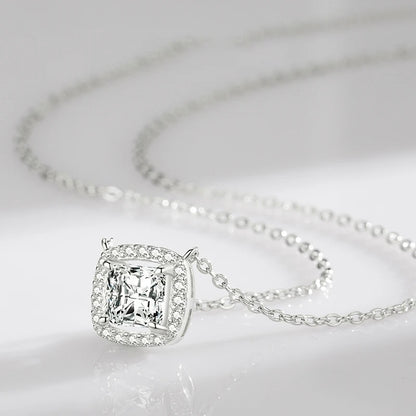 Exquisite Square Zirconia Pendant Necklace