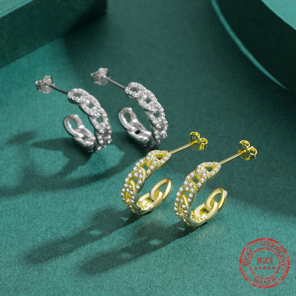 Platinum-Plated CZ Stud Earrings