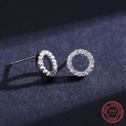 Sterling Silver Round Stud Earrings