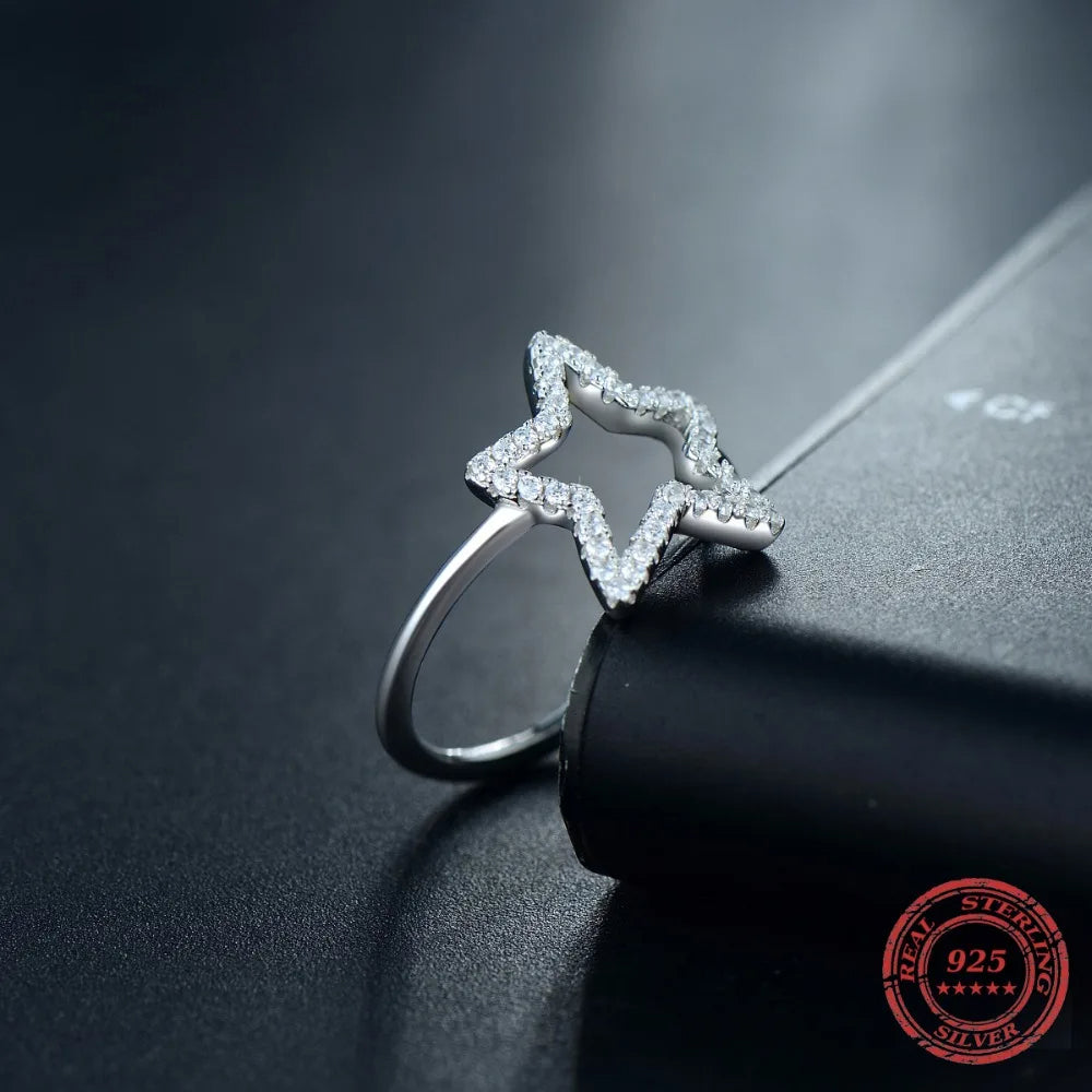 Starlight Sparkle Sterling Silver CZ Ring