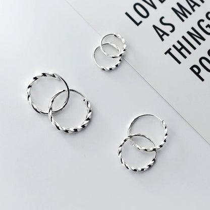 Minimalist Twist Geometric Hoop Earrings