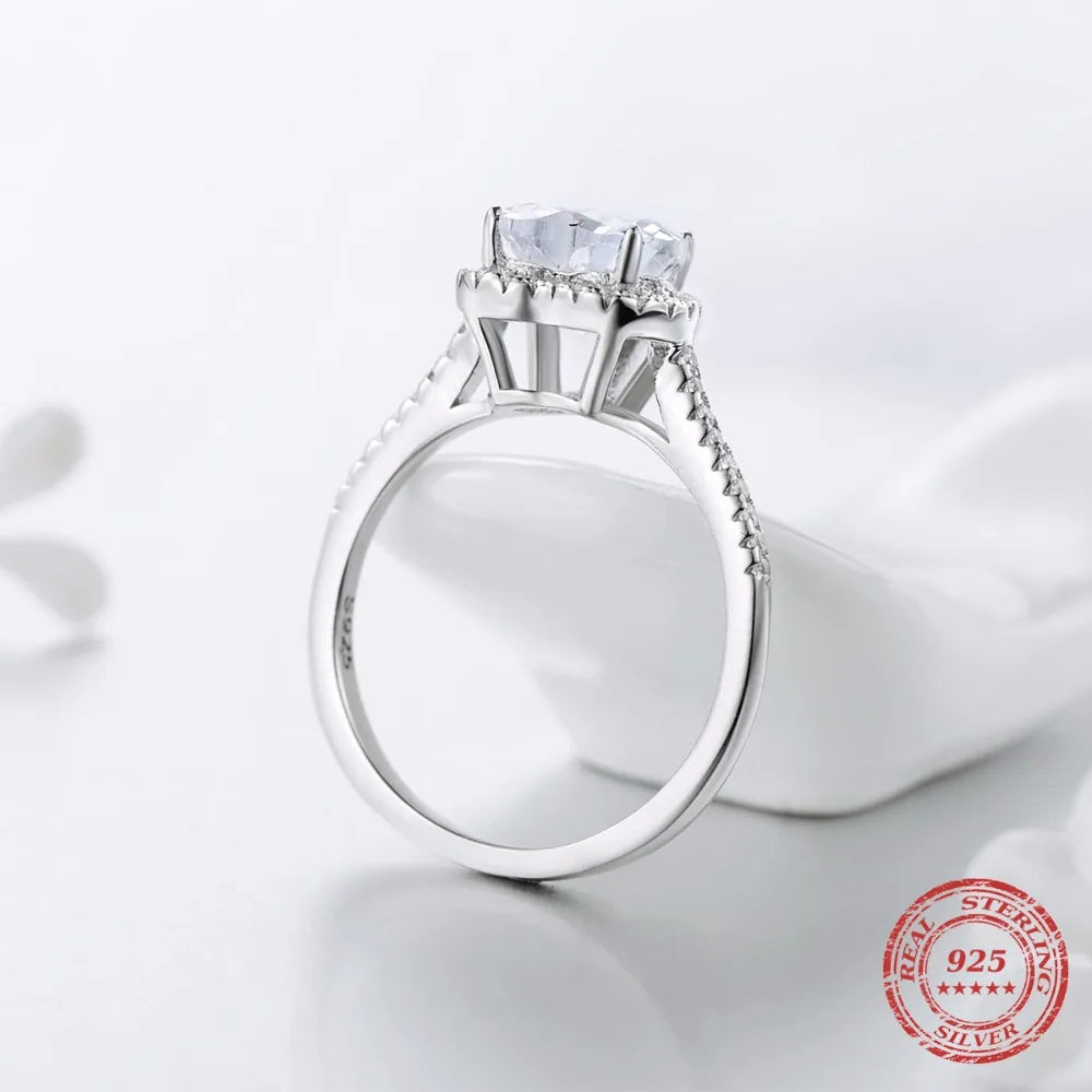 Heart-Shaped 925 Sterling Silver Ring