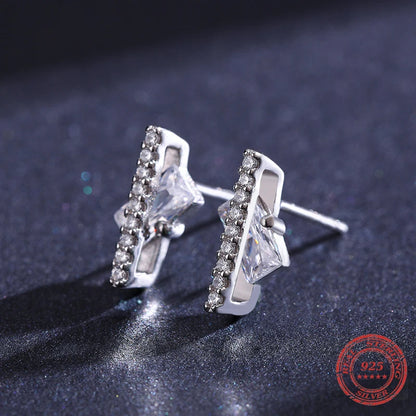 Irregular Geometric CZ Stud Earrings